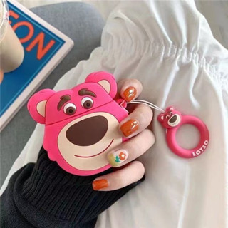 เคสหูฟัง กันลื่น กันน้ํา ลายหมีน่ารัก พร้อมสายโซ่คล้อง สําหรับ AirPods 1 2 Pro Pro 2 3