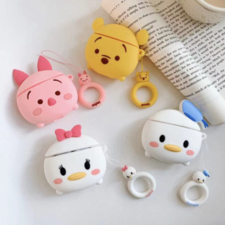 เคสหูฟัง กันลื่น กันน้ํา ลายการ์ตูนน่ารัก พร้อมสายโซ่คล้อง สําหรับ AirPods 1 2 Pro Pro 2 3