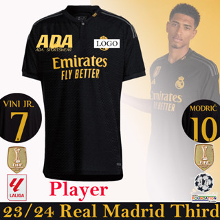 【Player 】เสื้อกีฬาแขนสั้น ลายทีมฟุตบอล Real M 23-24 ชุดเหย้า สําหรับผู้ชาย S-2XL {พร้อมส่ง}