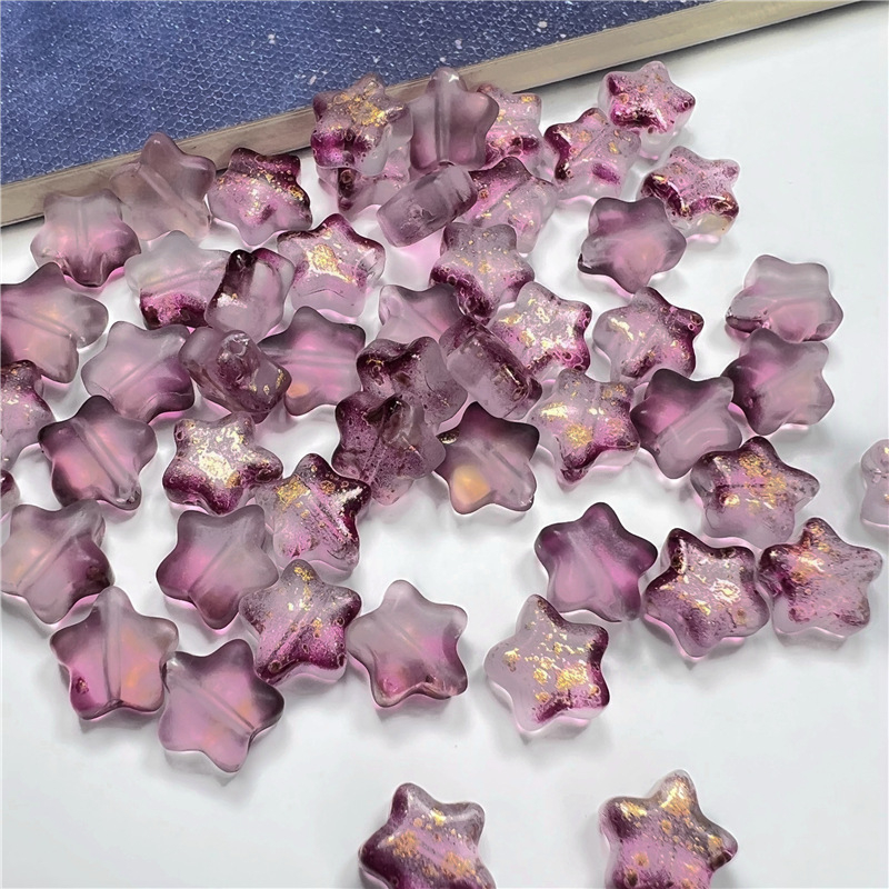 เครื่องประดับ กิ๊บติดผม ลูกปัดแก้ว รูปดาว ขนาดเล็ก 8 มม. สไตล์โบราณ แฮนด์เมด DIY 10 ชิ้น ต่อแพ็ค 10 กรัม 10 ชิ้น