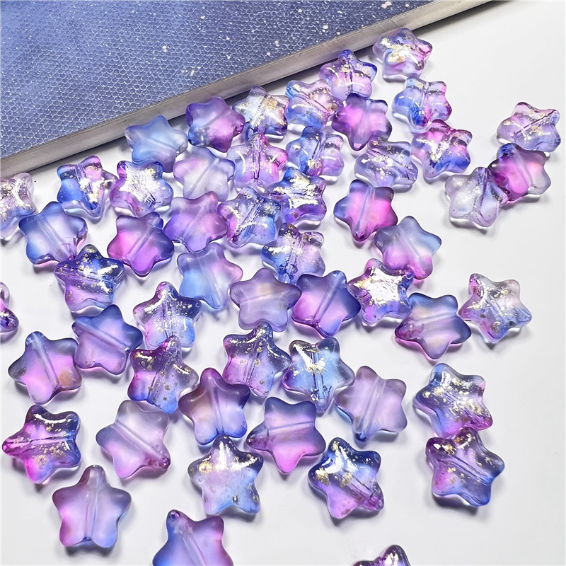 เครื่องประดับ กิ๊บติดผม ลูกปัดแก้ว รูปดาว ขนาดเล็ก 8 มม. สไตล์โบราณ แฮนด์เมด DIY 10 ชิ้น ต่อแพ็ค 10 กรัม 10 ชิ้น