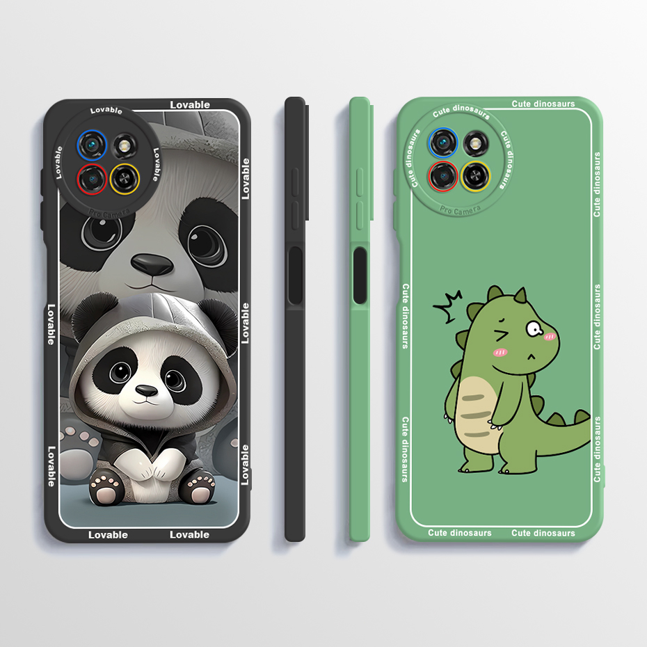 Itel S23 เคส Itel S23 4G S665L เคสโทรศัพท์ กันกระแทก ลายไดโนเสาร์น่ารัก เนื้อแมตต์ ซิลิโคนนิ่ม เคสเจลลี่