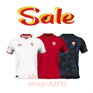 เสื้อกีฬาแขนสั้น ลายทีมชาติฟุตบอล Sevilla FC Home Away Jersey 23 24 ชุดเหย้า สําหรับผู้ชาย