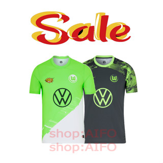 เสื้อกีฬาแขนสั้น ลายทีมชาติฟุตบอล VfL Wolfsburg Home Away Jersey 23 24 ชุดเหย้า คุณภาพสูง สําหรับผู้ชาย