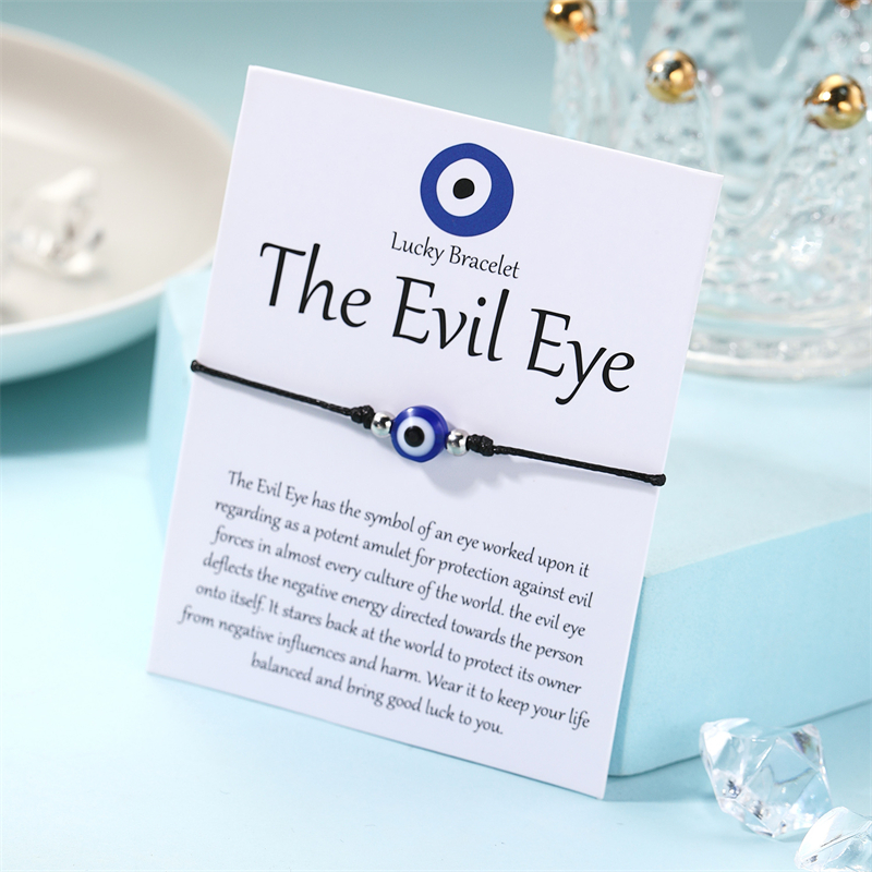 Gmai Blessed 1 PC Evil Eye สร ้ อยข ้ อมือผู ้ หญิงผู ้ ชาย Lucky Amulet สีแดงสีดําเชือกมิตรภาพสายรัดข ้ อมือของขวัญเครื ่ องประดับ