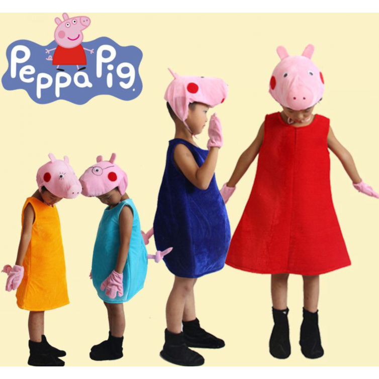 ชุดคอสเพลย์ การ์ตูนสัตว์ Peppa Pig George น่ารัก สําหรับเด็กผู้ชาย และเด็กผู้หญิง