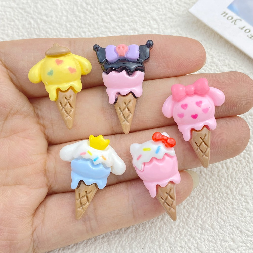 ไอศกรีมเรซิ่น ลายการ์ตูน 3d สําหรับตกแต่งสมุดภาพ งานแต่งงาน 10 ชิ้น