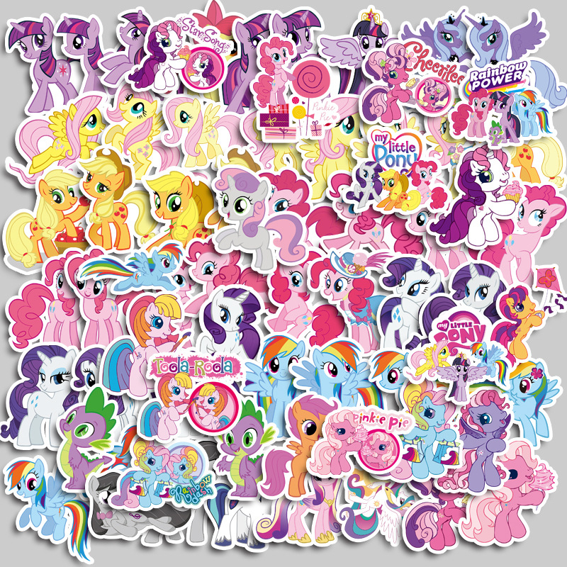 สติกเกอร์ ลายการ์ตูน My Little Pony กันน้ํา สําหรับติดตกแต่งแล็ปท็อป โทรศัพท์มือถือ ipad จํานวน 68 แผ่น