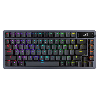 Rog 90MP0318-BKGA01 Night Demon คีย์บอร์ดเล่นเกม NX Glacier Blue Axis Three Mode Mechanical Keyboard (สีดําเข้ม)