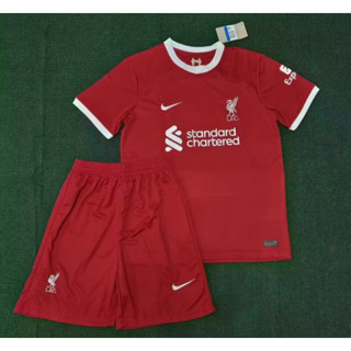เสื้อกีฬาแขนสั้น ลายทีมชาติฟุตบอล Liverpool 2023 2024 ชุดเหย้า สําหรับเด็ก