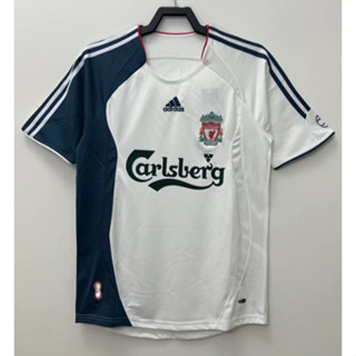 เสื้อกีฬาแขนสั้น ลายทีมชาติฟุตบอล Liverpool 0607 เกรด AAA ชุดเยือน สไตล์เรโทร สําหรับผู้ชาย