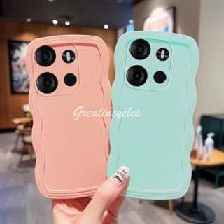 เคสขอบหยัก สําหรับ Infinix Smart 7 X6515 / Smart 7 HD / Smart 7 Plus เคสนิ่ม สีพื้น