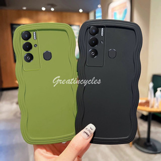 Tecno Pova Neo LE6 / Pova Neo 2 LG6n เคส สีพื้น เรียบง่าย ขอบคลื่น เคสโทรศัพท์ TPU นิ่ม ป้องกันการหล่น ป้องกันเลนส์