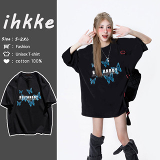 【ihkke】พร้อมส่ง🚀Cotton100%เสื้อยืด เสื้อยืดแขนสั้นลําลอง ทรงหลวม พิมพ์ลาย สไตล์เกาหลี อเมริกัน อินเทรนด์คู่รัก เสื้อ oversize เสื้อยืด เสื้อแฟชั่นผู้หญิง เสื้อยืดผู้หญิง เสื้อผ้าแฟชั่นผู้หญิง