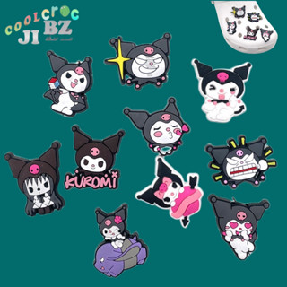 จี้การ์ตูน Kuromi Series Jibbitz Melody สีดํา สําหรับตกแต่งรองเท้า