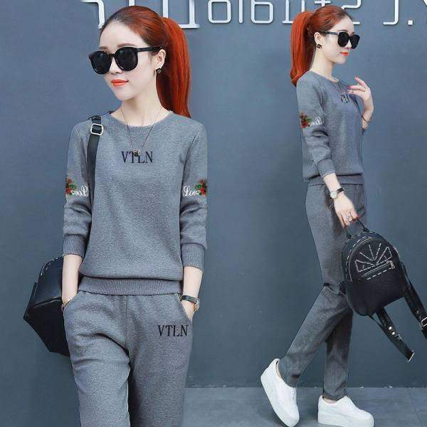 ชุดเสื้อเบลาส์ แขนยาว กางเกงขายาว เอวสูง ขากว้าง ทรงหลวม พลัสไซซ์ สําหรับผู้หญิง 2 ชิ้น #738