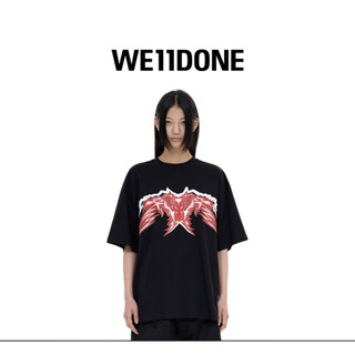 We11done เสื้อยืดลําลอง คอกลม แขนสั้น พิมพ์ลาย ทรงหลวม สําหรับทุกเพศ