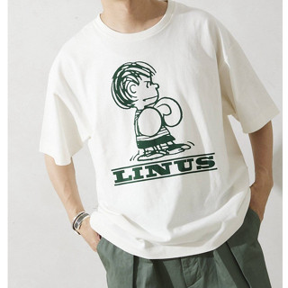 R RELUME 23SS เสื้อยืดแขนสั้น ผ้าฝ้ายแท้ พิมพ์ลายการ์ตูน Snoopy PEANUTS X SPORTS WEAR