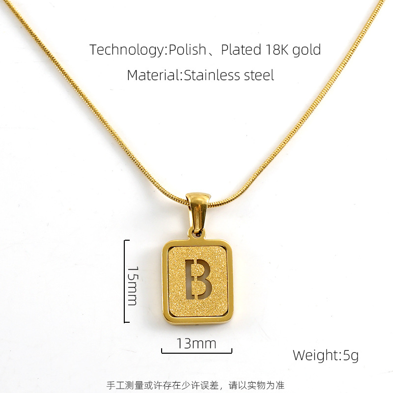 Ht สร้อยคอโซ่เหล็กไทเทเนียม ทอง 18K จี้รูปกระดูกงู ตัวอักษรภาษาอังกฤษ ไม่จางหาย สไตล์ยุโรป อเมริกัน แฟชั่นสําหรับผู้หญิง