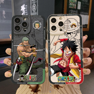 เคสป้องกันโทรศัพท์มือถือ ขอบสี่เหลี่ยม ลายลูฟี่ Zoro สําหรับ Infinix Hot 12i 10S 11 10 Play 11S 10i Smart 6 HD X6511 X657B X6512 Note 12 G96