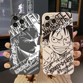 เคสโทรศัพท์มือถือ ขอบสี่เหลี่ยม ลาย Zoro Luffy สําหรับ Samsung Galaxy S22 Plus Note 20 Ultra S21 FE S20