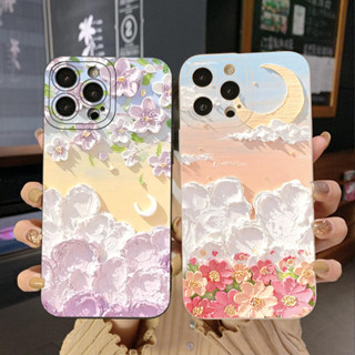 เคสโทรศัพท์มือถือ ขอบสี่เหลี่ยม ป้องกันเต็มเครื่อง ลายภาพวาดสีน้ํามัน รูปดอกไม้ สําหรับ Realme C35 C11 2021 C12 C15 C21Y C25Y C25S Realme5 5i 6i 8 Pro