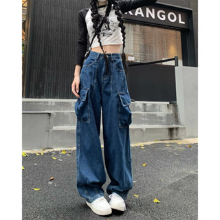 High waisted skinny denim pants for women, washable and versatile, loose fitting wide leg pants