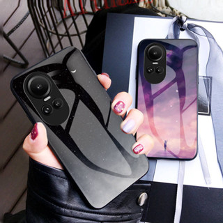 เคสโทรศัพท์มือถือกระจกนิรภัย ลายท้องฟ้ากลางคืน หรูหรา สําหรับ OPPO Reno10 5G Reno 10 5G