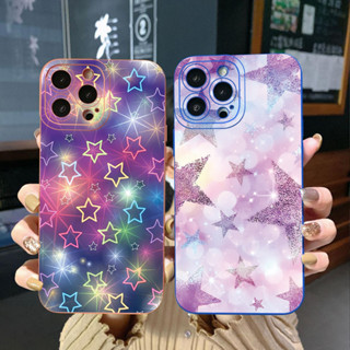 เคสโทรศัพท์มือถือ ขอบสี่เหลี่ยม ลาย Beauty Stars สําหรับ Samsung Galaxy S23 Ultra S23+ A24 A04E A04 4G A14 A34 A54 5G A11 A50 M12