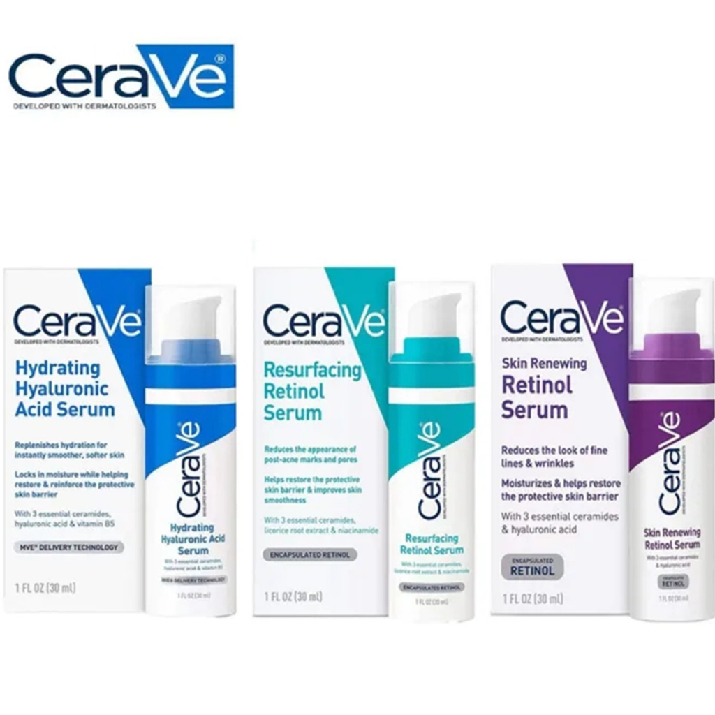 Cerave Skin Renewing &amp; Hydrating &amp; Resurfacing Retinol Serum เซรั่มบํารุงผิว 30 มล.