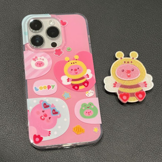 เคสโทรศัพท์มือถือ PC แบบแข็ง ลายการ์ตูนผึ้งน้อยน่ารัก สีชมพู สําหรับ iPhone 14Pro max csae 13Pro max 12Pro max 14Pro 13Pro 12Pro 11 12 13 14 case