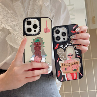 เคสโทรศัพท์มือถือแบบแก้วแข็ง ใส ขอบนิ่ม ลายเด็กผู้หญิงทันสมัย สําหรับ iPhone 13 Pro Max 11 12 13 14 Pro Max 14