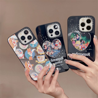 เคสโทรศัพท์มือถือแบบแก้วแข็ง ใส ขอบนิ่ม ลายสโนว์ไวท์น่ารัก สําหรับ iPhone 13 Pro Max 11 12 13 14 Pro Max 14