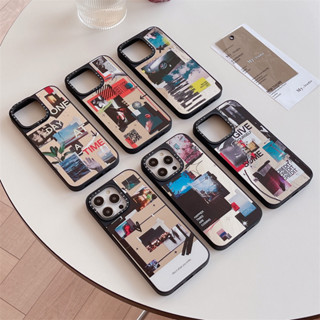 เคสโทรศัพท์มือถือแบบแก้วแข็ง ใส ขอบนิ่ม ลายฉลากเพลงน่ารัก สําหรับ iPhone 13 Pro Max 11 12 13 14 Pro Max 14