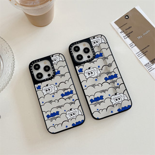 เคสโทรศัพท์มือถือแบบแก้วแข็ง ใส ขอบนิ่ม ลายก้อนเมฆน่ารัก สําหรับ iPhone 13 Pro Max 11 12 13 14 Pro Max 14