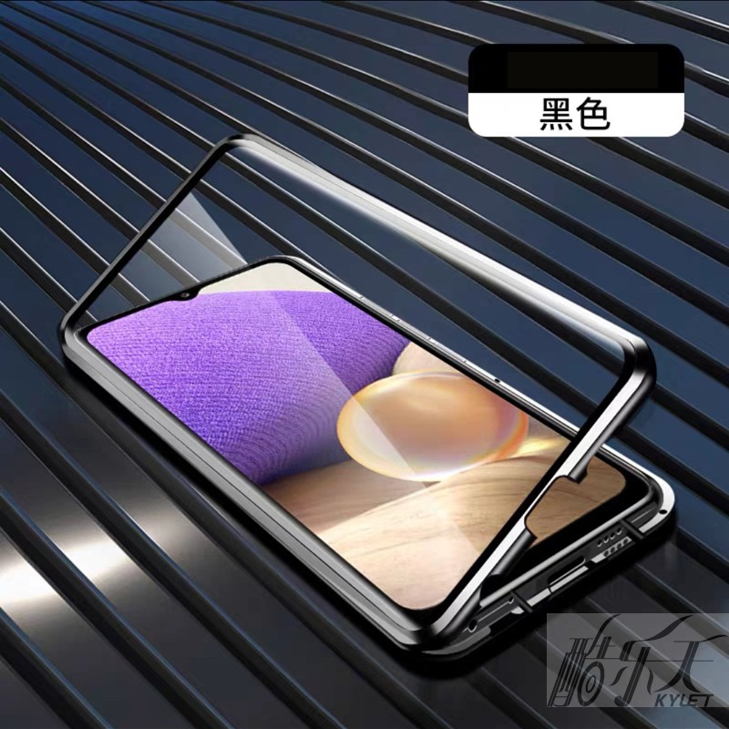 For Samsung S22 Plus Ultra Note8 9 10 A31 M32 เคสโทรศัพท์มือถือแบบแก้ว แม่เหล็ก บางมาก กันกระแทก สองด้าน สําหรับ
