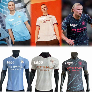 เสื้อกีฬาแขนสั้น ลายทีม Manchester City 24 48 ชั่วโมง 23-24 สองคน ไซซ์ S--2XL สําหรับผู้ชาย