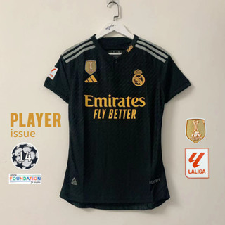 เสื้อกีฬาแขนสั้น ลายทีมฟุตบอล Real Madrid 3rd 23 24 ไซซ์ S - 2XL