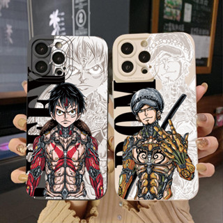 เคสป้องกันโทรศัพท์มือถือ ขอบสี่เหลี่ยม ลายวันพีชโจรสลัด สําหรับ iPhone 14 Plus 13 Pro Max 12 iPhone 11 XR 8 7 SE 2022