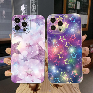 เคสโทรศัพท์มือถือ ขอบสี่เหลี่ยม ป้องกันเต็มเครื่อง ลายดาว สําหรับ Infinix Hot 12i 10S 11 10 Play 11S 10i Smart 6 HD X6511 X657B X6512 Note 12 G96