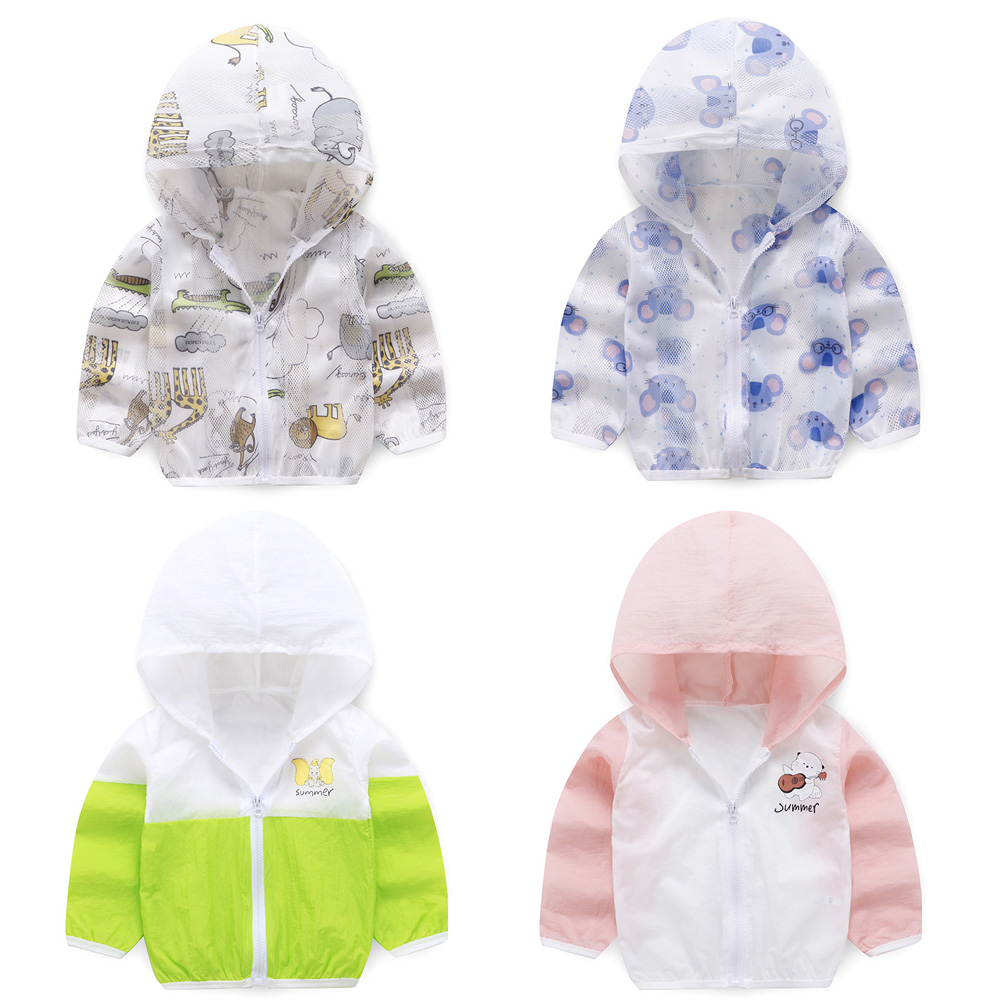 ขนาด120สําหรับเด็กทารกสูง110ซม.-120ซม.4-5ปีเด็กฤดูร้อนแห้งเร็วเสื้อปรับอากาศเด็กทารกหญิงป้องกันรังสียูวีป้องกันแสงแดดเสื้อผ้าท็อปส์เสื