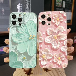 เคสโทรศัพท์มือถือ ลายดอกไม้ สีเขียว สีชมพู สําหรับ Infinix Hot 20S 20i 30i 9 30 20 Play Smart 6 Plus X6823 Zero 5G 2023