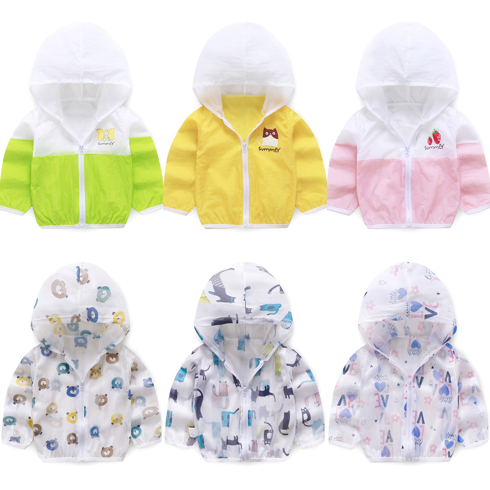 ขนาด140สําหรับเด็กทารกสูง130ซม.-140ซม.6-7ปีเด็กฤดูร้อนแห้งเร็วเสื้อปรับอากาศเด็กทารกหญิงป้องกันรังสียูวีป้องกันแสงแดดเสื้อผ้าท็อปส์เสื