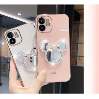 เคสโทรศัพท์มือถือแบบนิ่ม ลายมิกกี้เมาส์ พร้อมกระจก สําหรับ Honor 90 50 Lite 70 X7A X6S X5 Magic 4 5 Lite Pro 9X X9A X8A