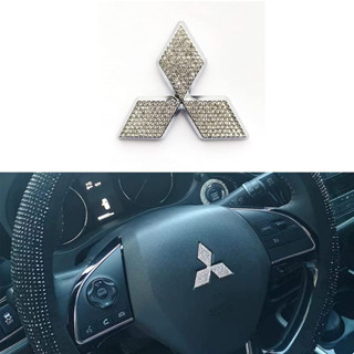 พวงมาลัยเพชร ลายตราสัญลักษณ์ วิบวับ สําหรับ Mitsubishi XPANDER