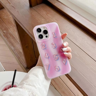 เคสโทรศัพท์มือถือ Tpu แบบนิ่ม ลายตัวเลขสีม่วง สําหรับ iPhone 11 12promax 12pro 13pro 14 14promax 14pro