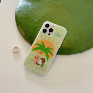 เคสโทรศัพท์มือถือ tpu แบบนิ่ม ลายการ์ตูนต้นมะพร้าว สําหรับ iPhone 14 14promax 14pro 12PRO 12PROMAX 13 13pro 13promax