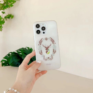 เคสโทรศัพท์มือถือแบบนิ่ม tpu ลายหัวกวาง สําหรับ iPhone 14 14promax 14pro 11 12 12PRO 12PROMAX 13 13pro 13promax