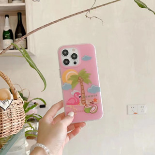 เคสโทรศัพท์มือถือ tpu แบบนิ่ม สีชมพู สําหรับ iPhone 13pro 14 14promax 14pro 12pro 13promax