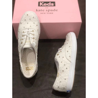 Promo original 2023 Keds รองเท้าหนังลําลอง ใส่สบาย สีขาว แฟชั่นสําหรับสตรี